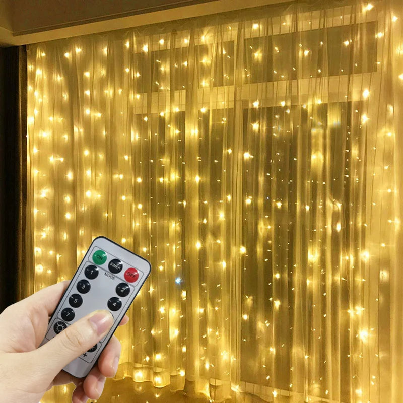 6M USB LED Fairy Curtain Lights – Festive Glow for Holidays!