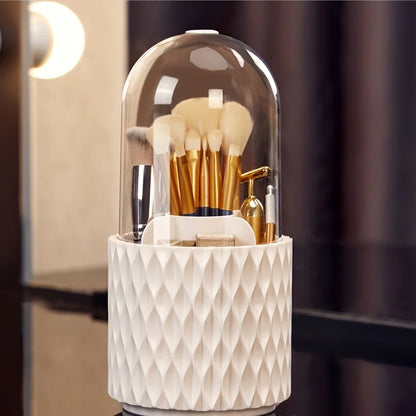 Rotary Lid Makeup Brush Barrel – Stylish, Dustproof & Multi-Purpose Storage