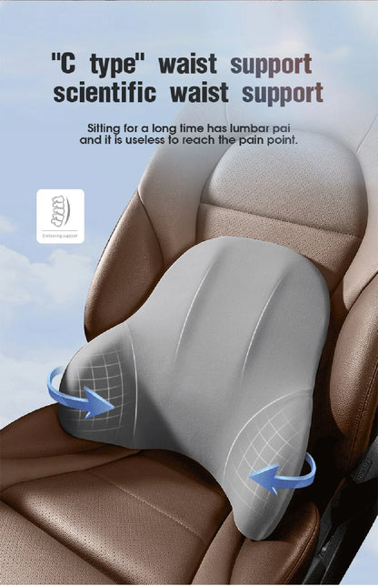 Memory Foam Car Pillow – Neck & Lumbar Support for Stress-Free Travel