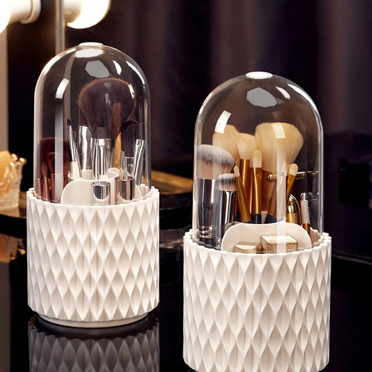 Rotary Lid Makeup Brush Barrel – Stylish, Dustproof & Multi-Purpose Storage