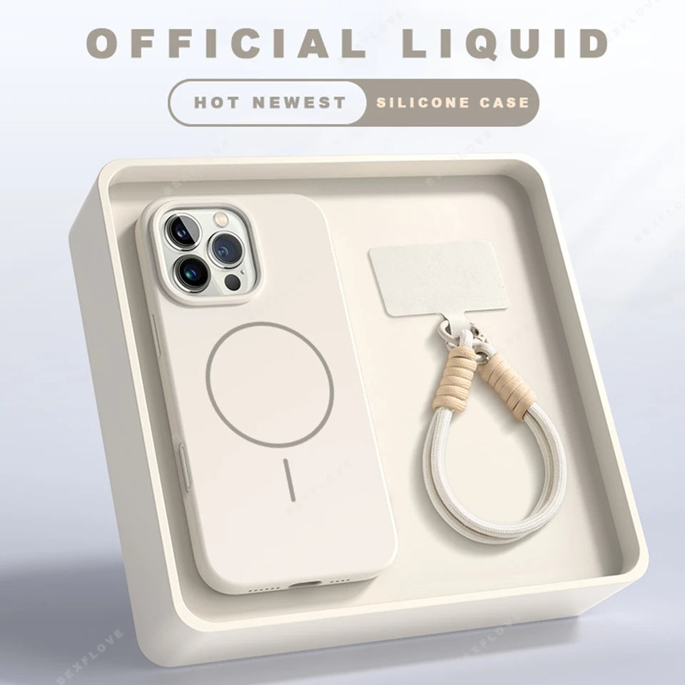 Magsafe Silicone Case – For iPhone with Lanyard Strap