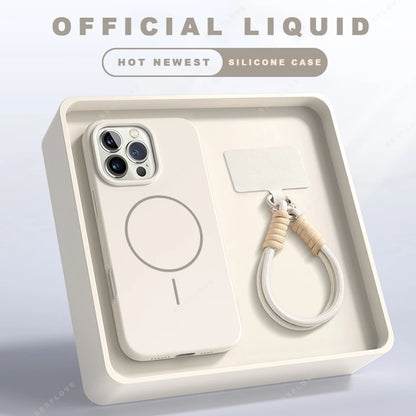 Magsafe Silicone Case – For iPhone with Lanyard Strap