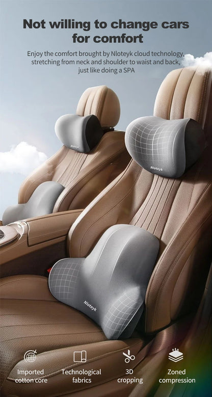 Memory Foam Car Pillow – Neck & Lumbar Support for Stress-Free Travel