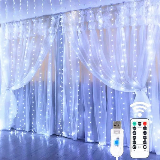 6M USB LED Fairy Curtain Lights – Festive Glow for Holidays!