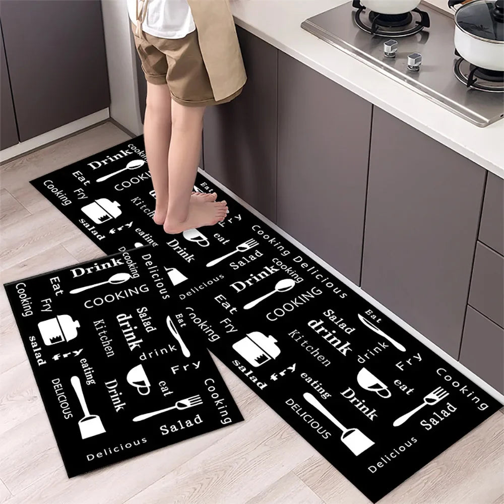 Non-Slip Kitchen Mat Set – Versatile Rugs for Entry, Hallway, Bathroom, and Living Room.