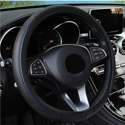 Universal Non-Slip Embossed Leather Steering Wheel Cover - Car Styling