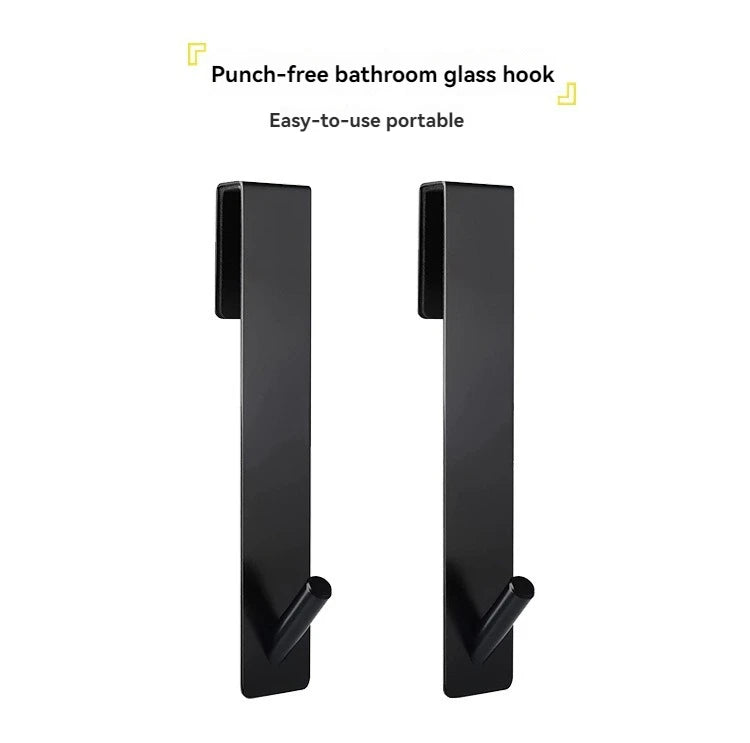 Stainless Steel Glass Door Hook - Non-Perforated & Detachable