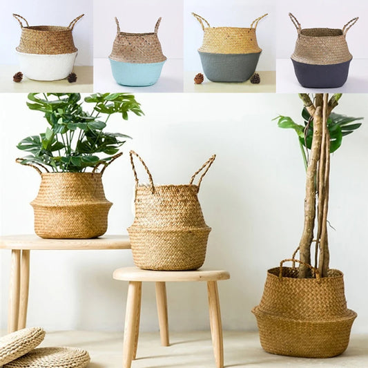 Foldable Woven Baskets with Handles