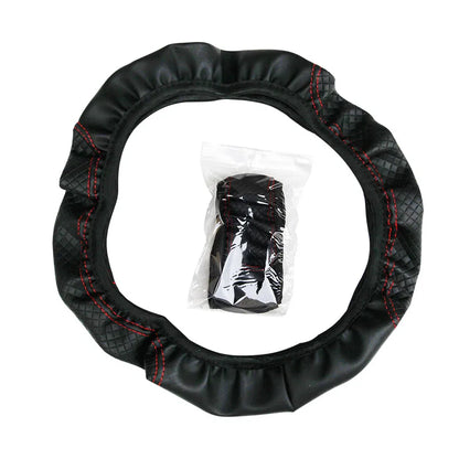 Universal Non-Slip Embossed Leather Steering Wheel Cover - Car Styling