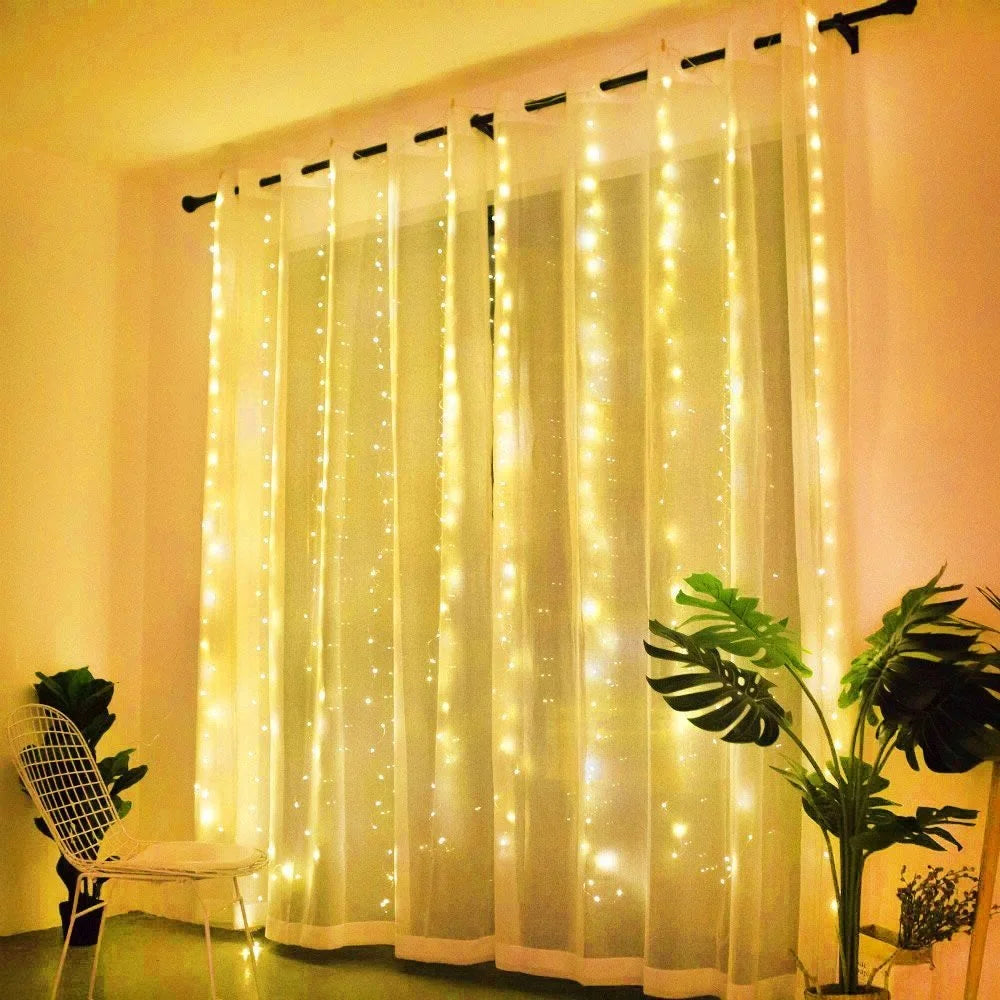 6M USB LED Fairy Curtain Lights – Festive Glow for Holidays!