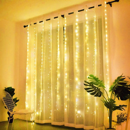 6M USB LED Fairy Curtain Lights – Festive Glow for Holidays!