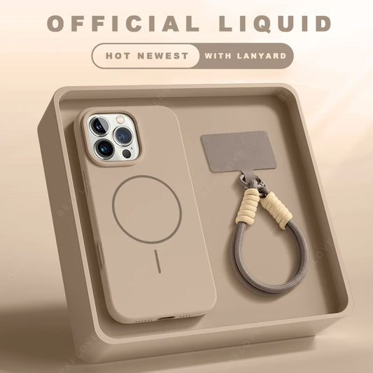 Magsafe Silicone Case – For iPhone with Lanyard Strap