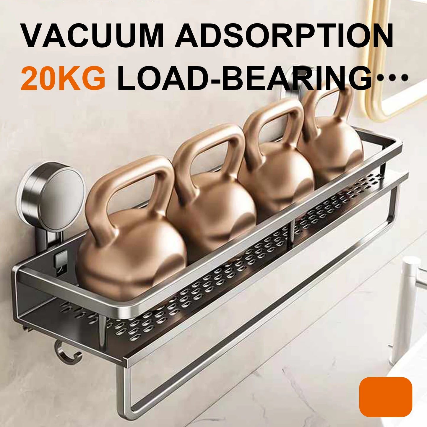 Space-Saving Suction Cup Bathroom Rack – No Drills, Just Organized Style!
