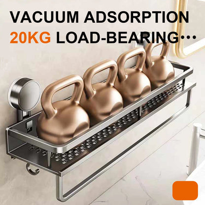 Space-Saving Suction Cup Bathroom Rack – No Drills, Just Organized Style!