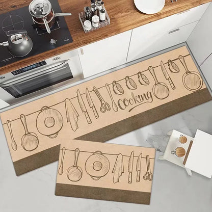 Non-Slip Kitchen Mat Set – Versatile Rugs for Entry, Hallway, Bathroom, and Living Room.