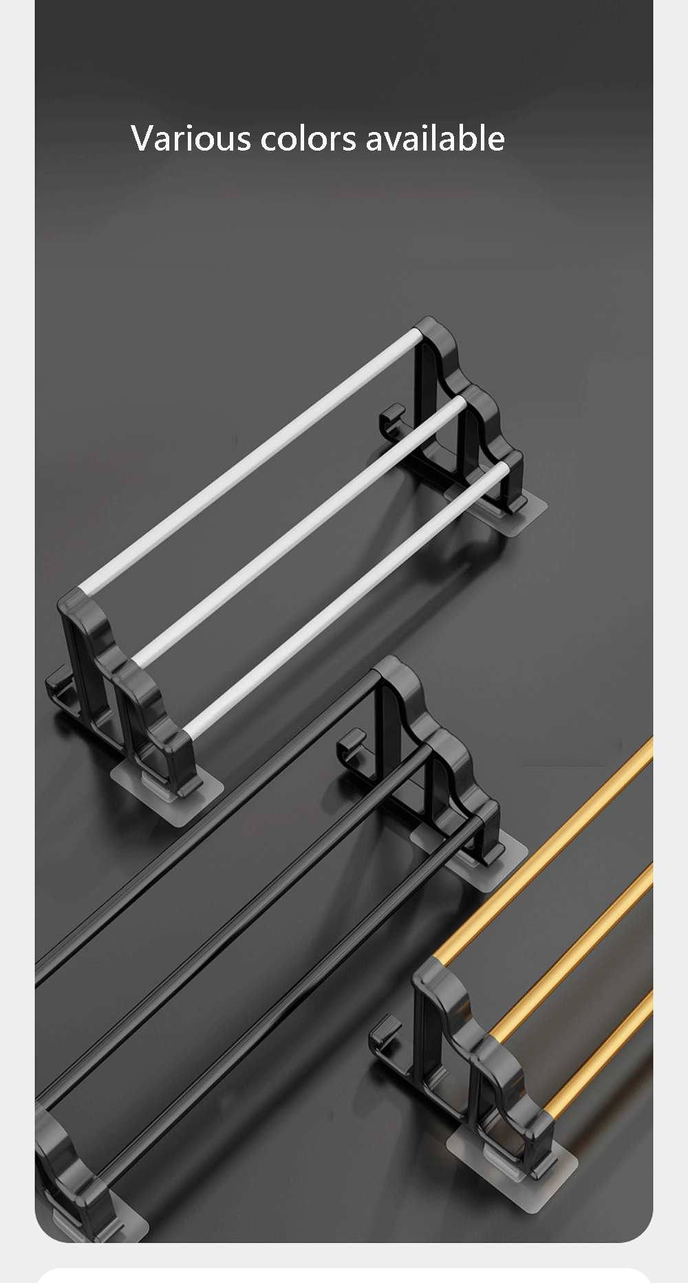 Self-Adhesive 3-Rod Towel Rack – Space-Saving Bathroom Organizer!
