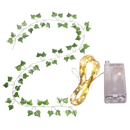 Silk Leaf Ivy Vine with 3m LED Lights – Perfect for Home, Wedding, or Party Decor!